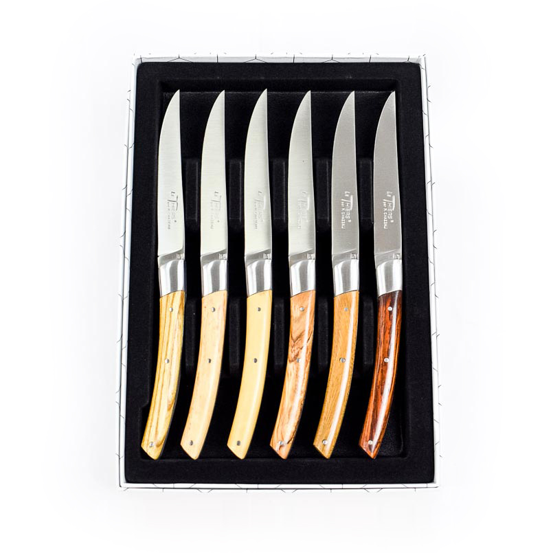 LAGUIOLE TABLE Coffret 6 couteaux à steak bois d'olivier – DEGRENNE