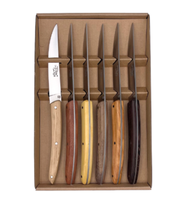 Coffret 6 couteaux Thiers en bois assortis - BJB