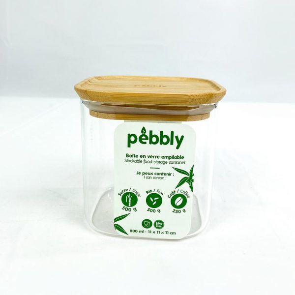 Boite verre carré Pebbly