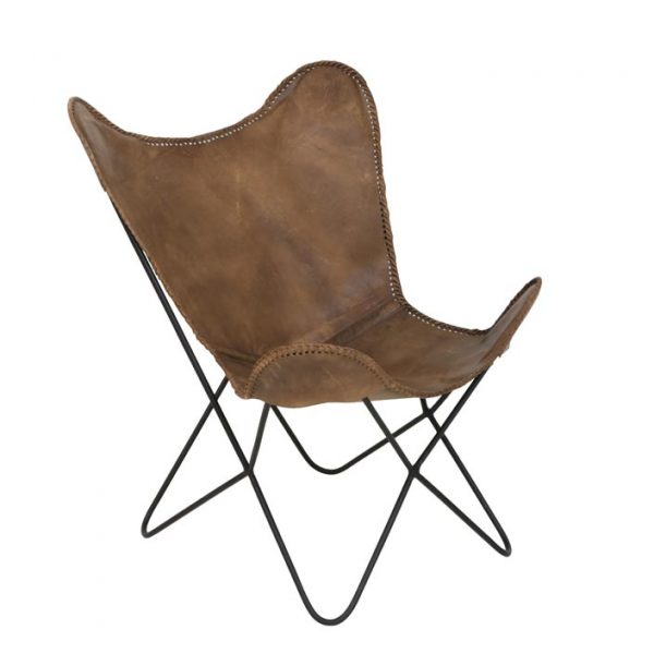 Fauteuil papillon cuir Light& living