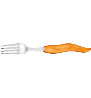 fourchette La Fourmi vague manche plexi orange coutellerie Neron