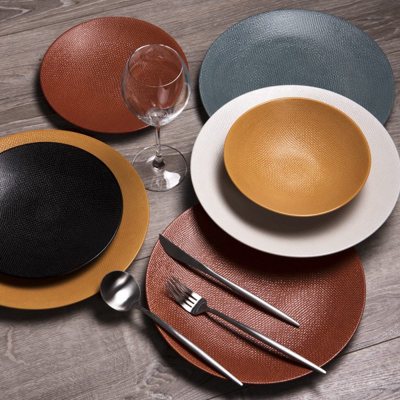 Lot De 6 Assiettes à Pain Vésuvio Noires En Grès - 16 Cm - Design Moderne Et élégant