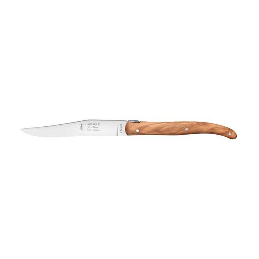 COUTEAU LA FOURMI STEAK BOIS OLIVIER INOX LAME LISSE