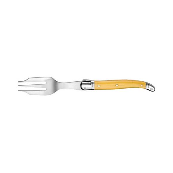 Fourchette à gâteau Laguiole Gastronome manche ABS jaune Jean Néron