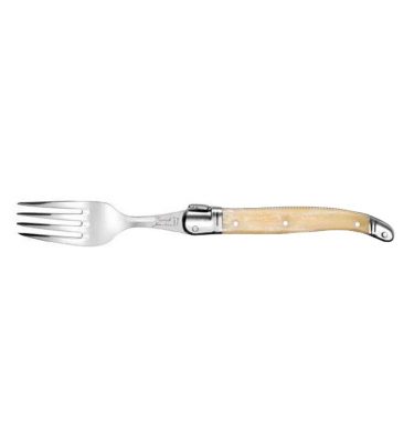 Fourchette Laguiole Gastronome manche ABS corne blonde - Néron