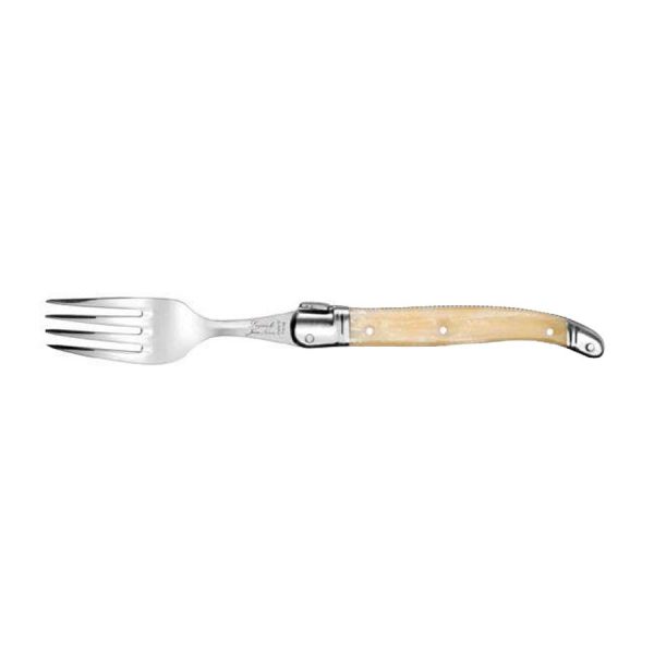 Fourchette Laguiole Gastronome manche ABS corne blonde - Néron