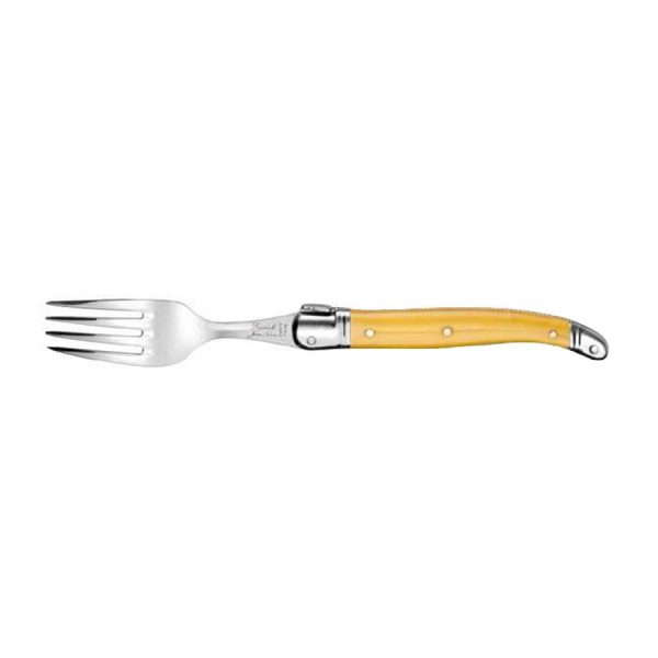 Fourchette Laguiole Gastronome manche ABS jaune - Néron