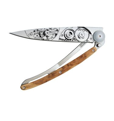 Couteau Garde Temps titane bois genévrier - Deejo