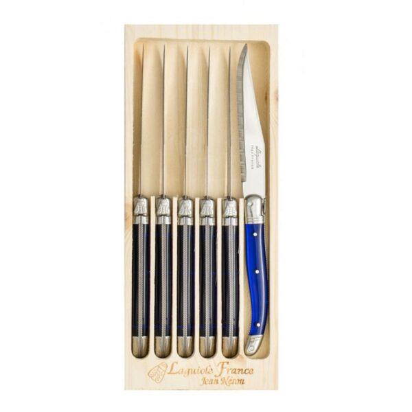 Coffret 6 couteaux de table Laguiole gastronome bleu de France La Fourmi – Jean Néron