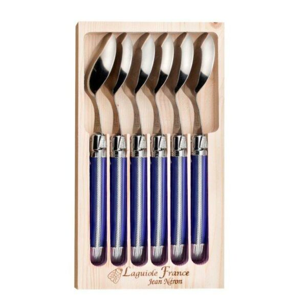 Coffret de 6 cuillères de table Laguiole gastronome bleu de france La Fourmi – Jean Néron