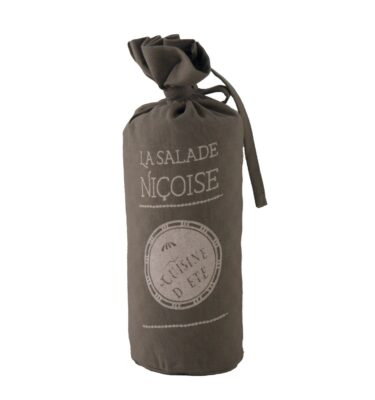 Set tablier + manique + torchon taupe- Sud Étoffe. Disponible dans 6 coloris.