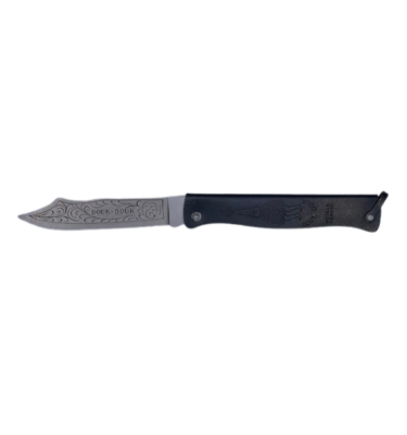 DoukDouk PM 9 cm, couteau pliant en acier carbone noir mat