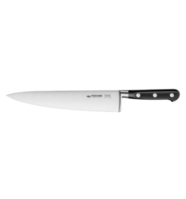 couteau Chef 15 cm Fisher forgé avec une lame en acier inoxydable X50CrMoV15 et manche en POM, assemblé avec trois rivets