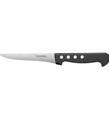 Couteau désosseur dos droit 14 cm Fisher avec une lame en acier inoxydable X50CrMoV15 et un manche en ABS noir