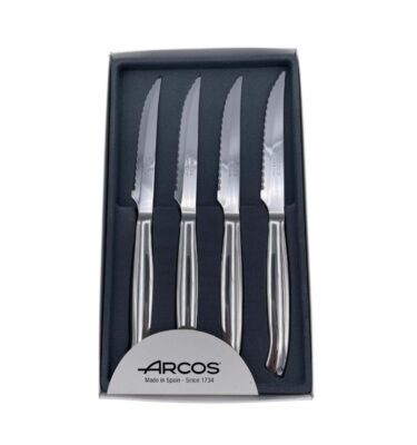 Coffret de 4 couteaux steak tout inox micro-dentés Arcos