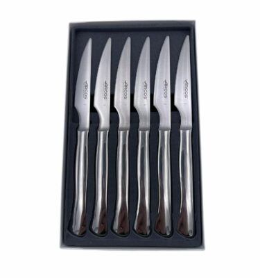 Coffret de 6 couteaux steak tout inox lames lisses Arcos