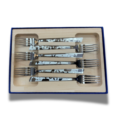 Coffret 6 fourchettes Le Thiers décors PAYSAGE Roger Orfèvre