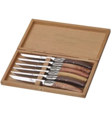 Coffret de 6 couteaux Le Thiers® Prestige Pirou bois assortis par Goyon Chazeau