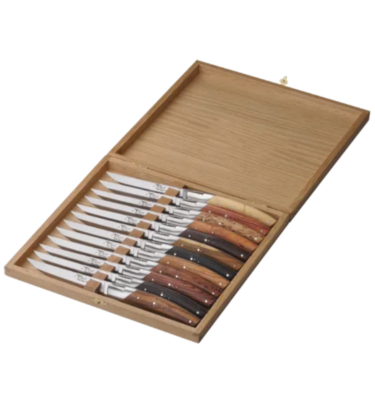 Coffret de 12 couteaux Le Thiers® Prestige Pirou bois assortis par Goyon Chazeau