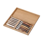Coffret 6 couteaux Le Thiers Prestige – Manches en bois assortis