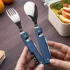 Couverts pliants aimantés 13h25 Aluminium bleu - Akinod