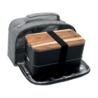 Bento + Lunch bag 11h58 Noir et Gris - Akinod