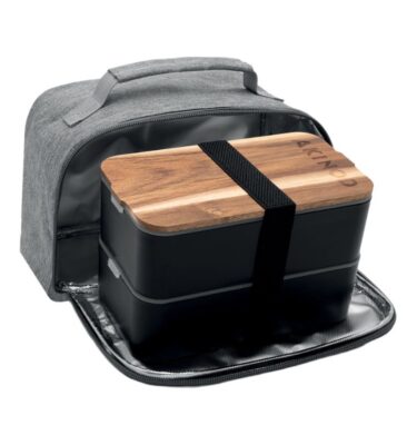 Bento + Lunch bag 11h58 Noir et Gris - Akinod