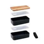 Bento + Lunch bag 11h58 Noir et Gris - Akinod