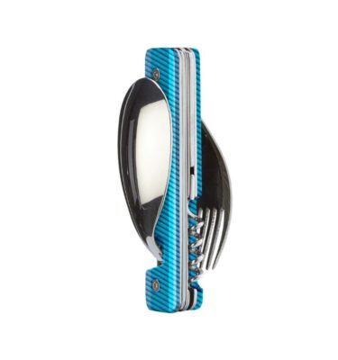 Couverts pliants aimantés 13h25 Aluminium Bleu Lagon - Akinod